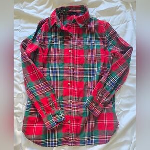 Janie And Jack Red and Green Plaid Kids Shirt